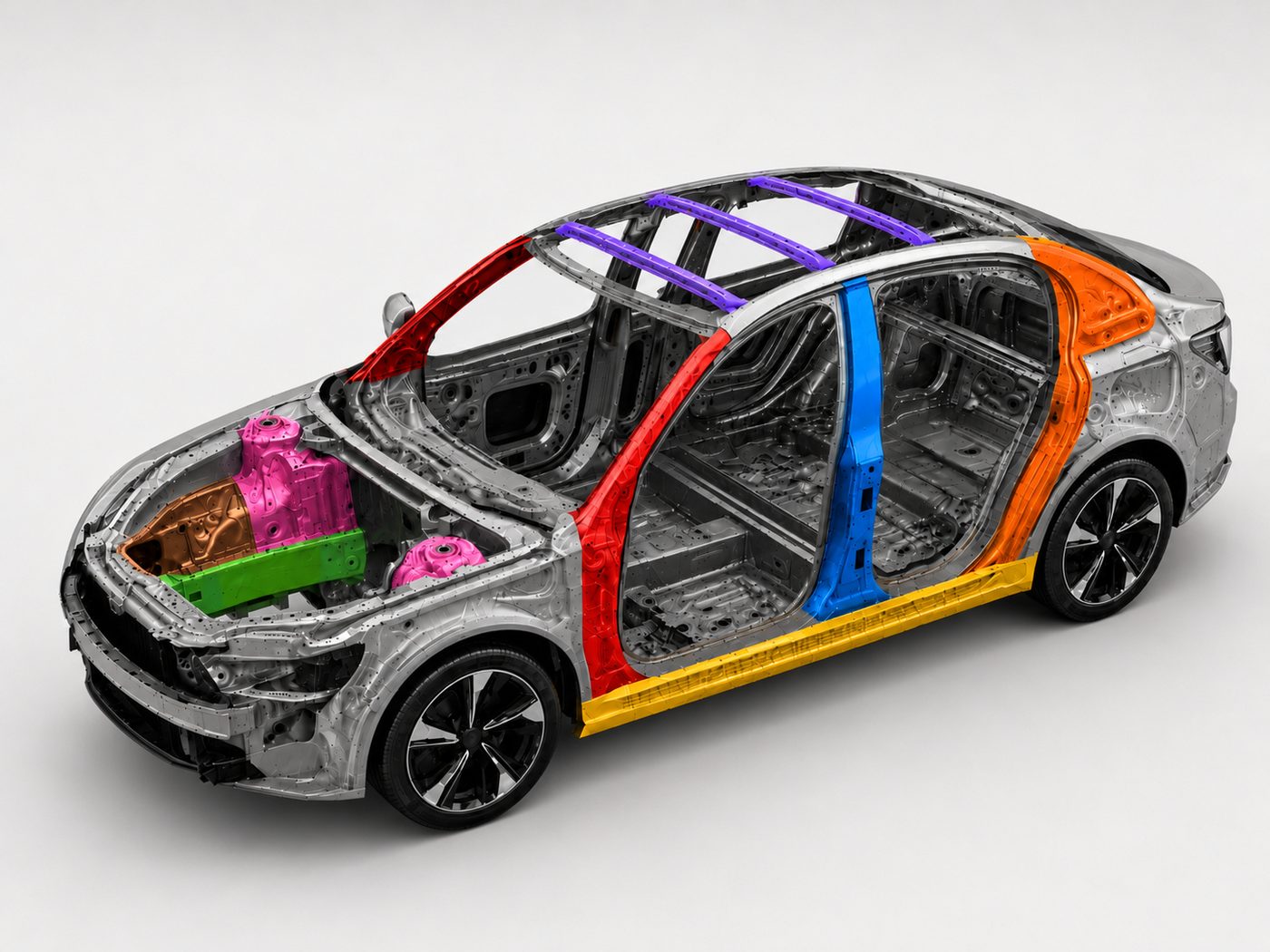 Unibody — Sedan — Full Structure (3/4 View)